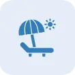 Sun, umbrella and beach